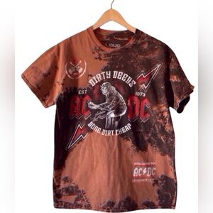 AC/DC Dirty Deeds Graphic Tee | Handmade Tie-Dye | Grunge Rock Aesthetic